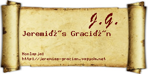 Jeremiás Gracián névjegykártya